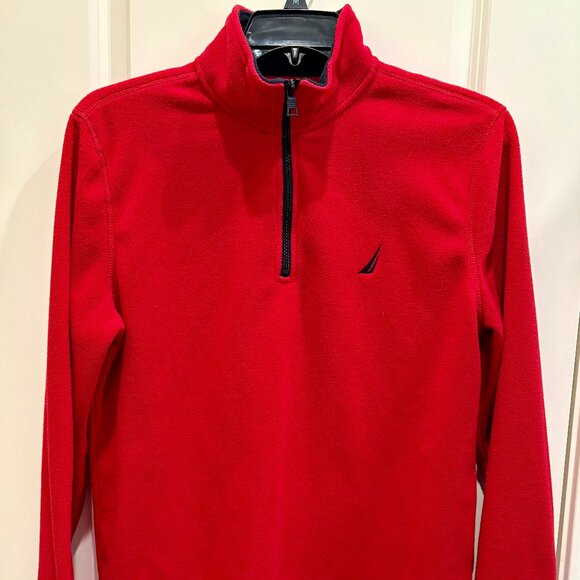 Nautica Other - Nautica Red Fleece Pullover Quarter Zipper with Long Sleeves